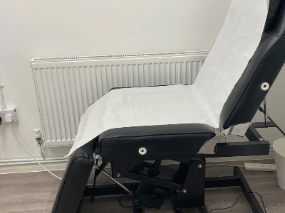 physiotherapy treatment chair sitting upright ready for patient