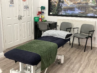 physio room with physio bed ready for consultation