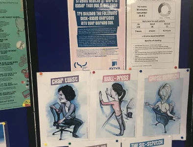 posters of physiotherapy exercises on wall