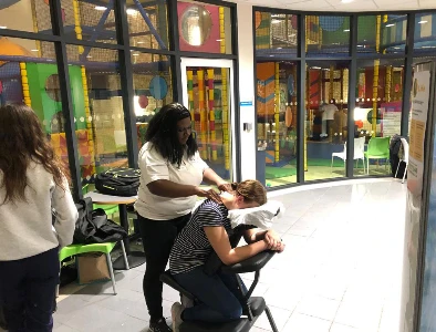 lady having massage in demonstration