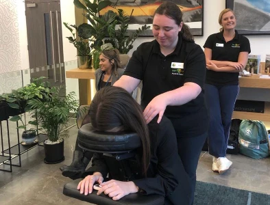 emily giving lady a massage