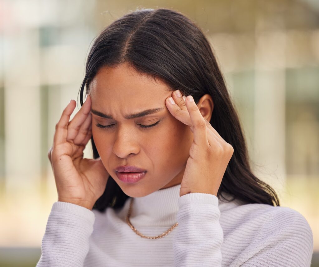 Headaches & Migraines 9 woman face and stress headache in city from start 2025 04 06 08 15 48 utc converted
